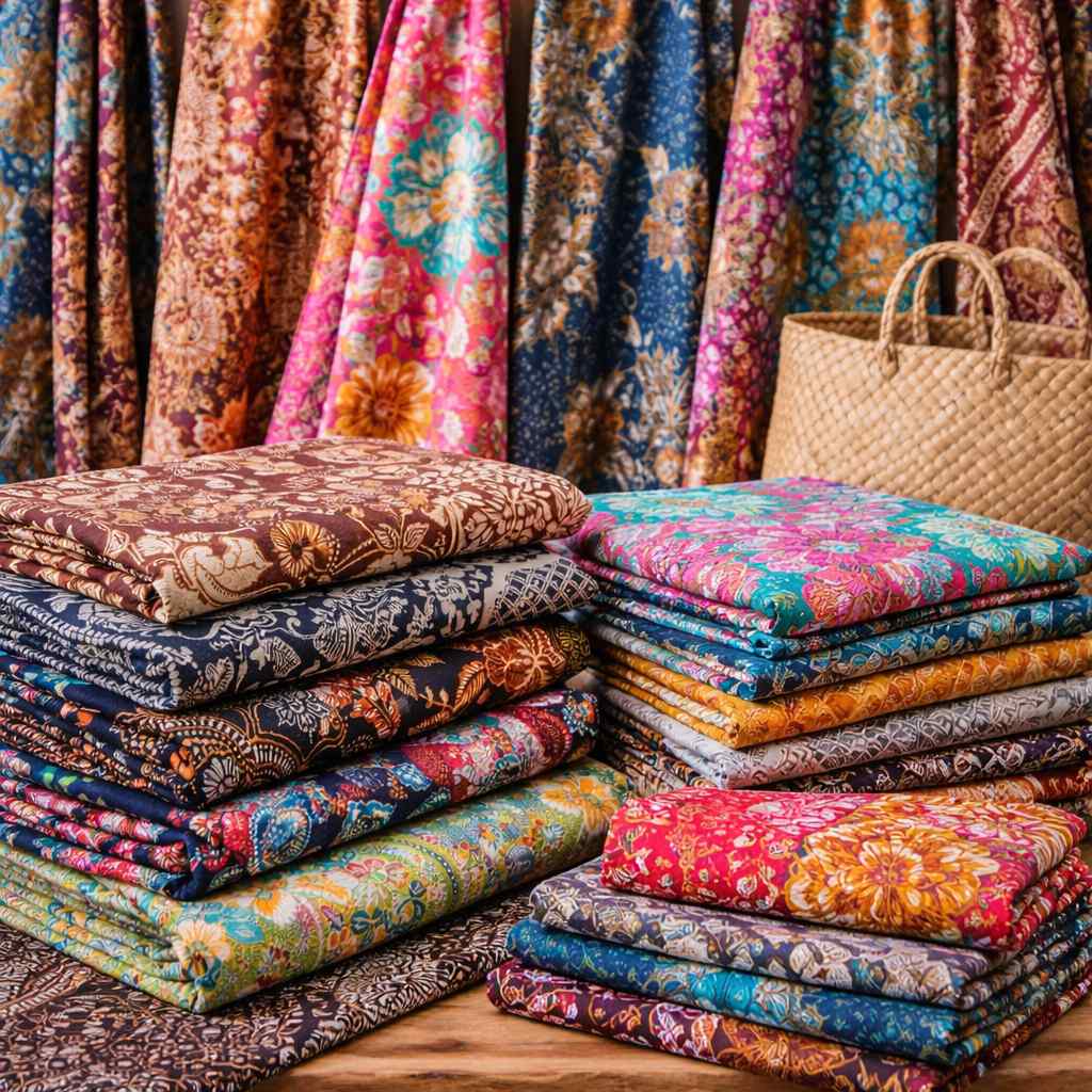 Lipatan dan gantunganan kain batik tradisional dan moden