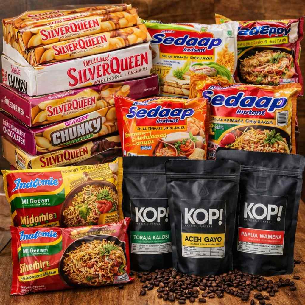 Pelbagai produk makanan dan minuman Indonesia yang sering dicari oleh orang Malaysia